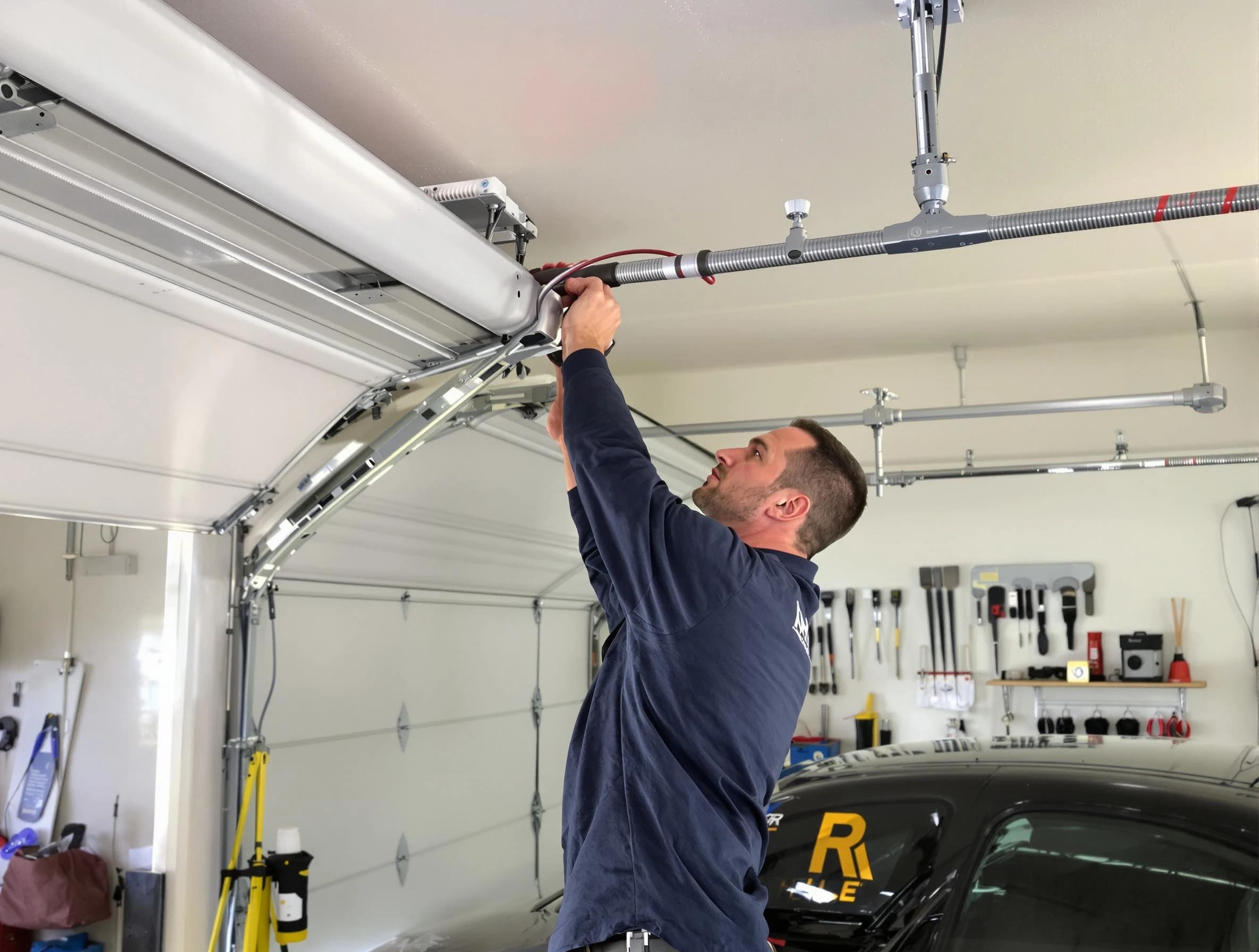West Jordan Garage Door Repair technician performing garage door cable repair in West Jordan