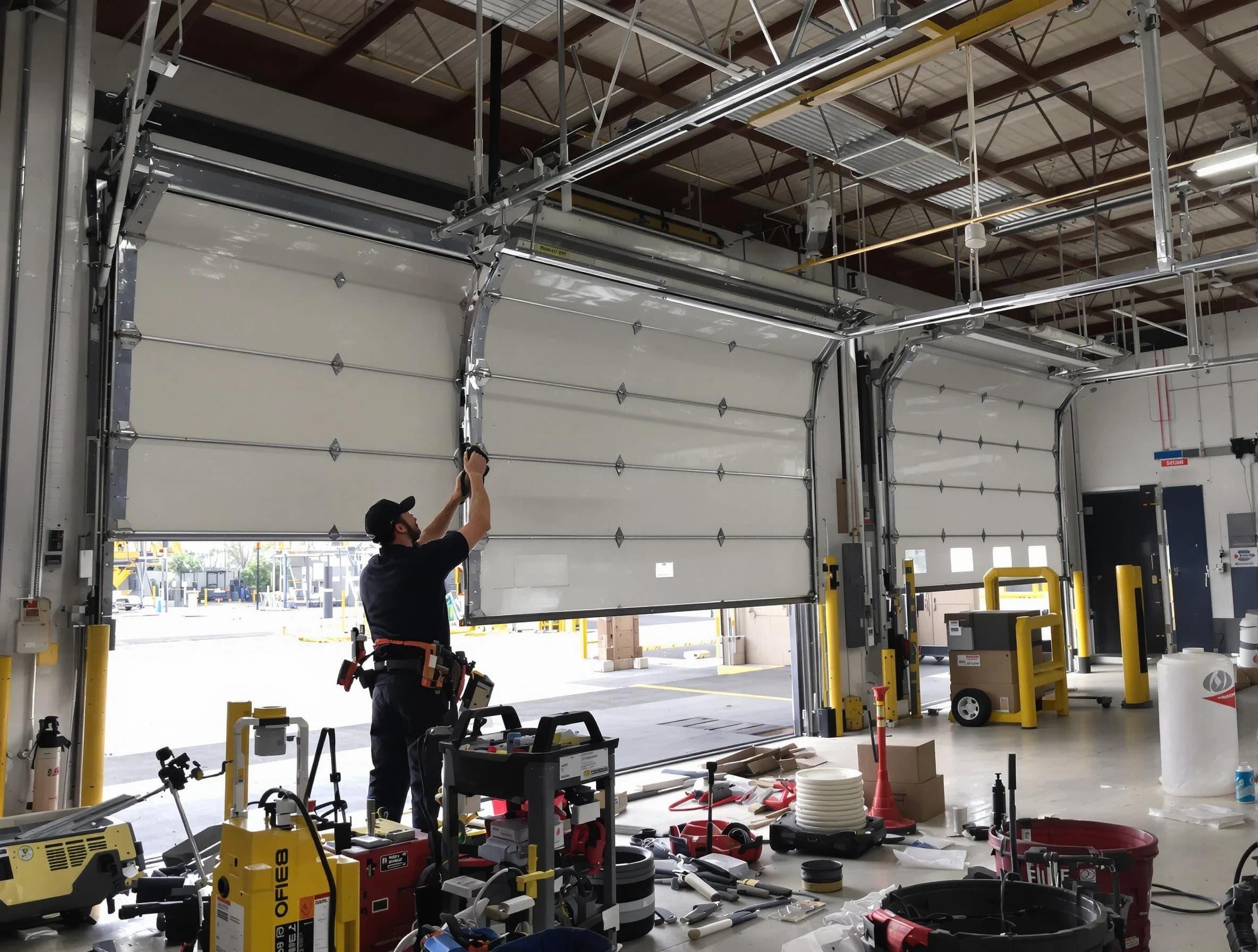 West Jordan Garage Door Repair technician performing commercial garage door repair in West Jordan