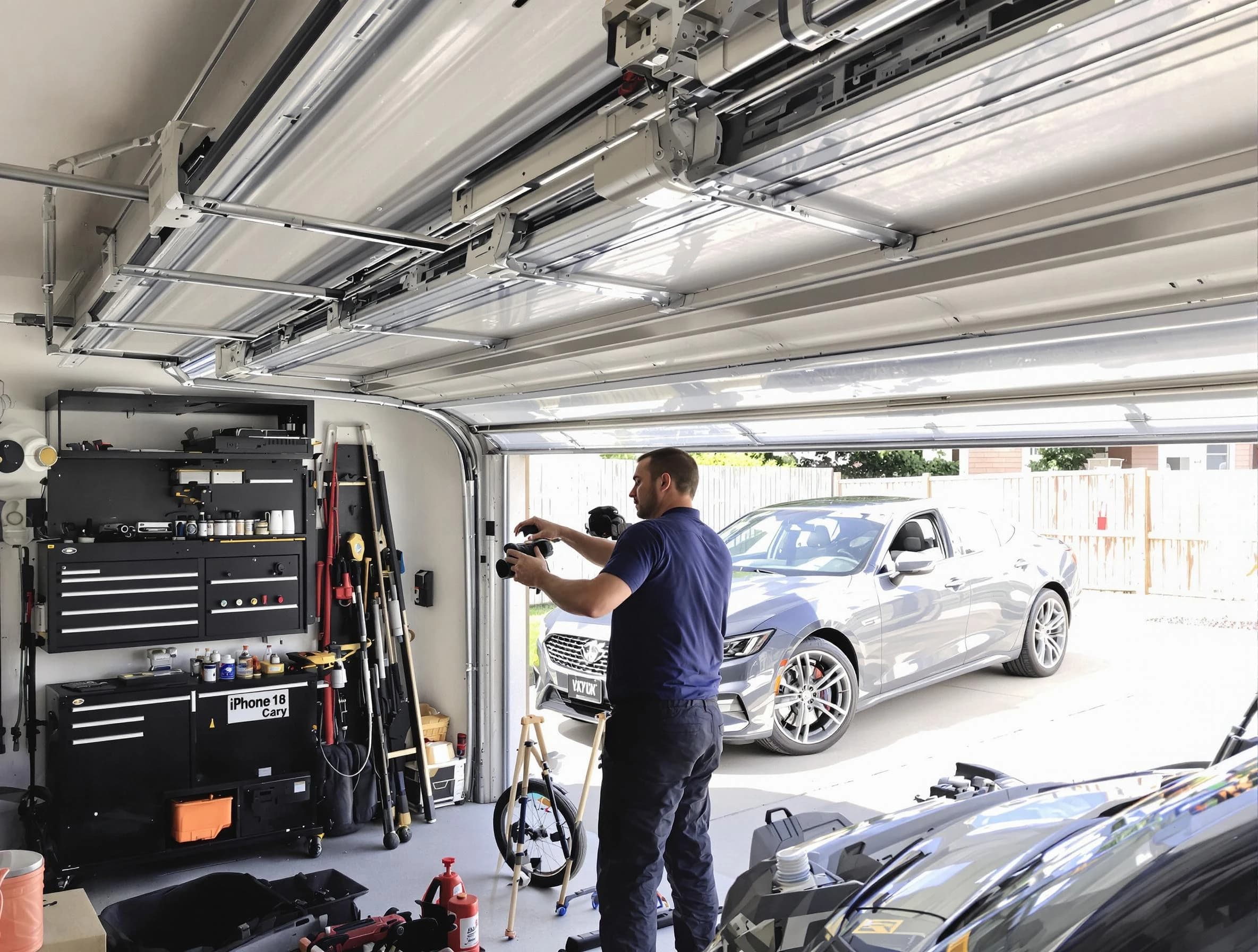 West Jordan Garage Door Repair technician fixing noisy garage door in West Jordan