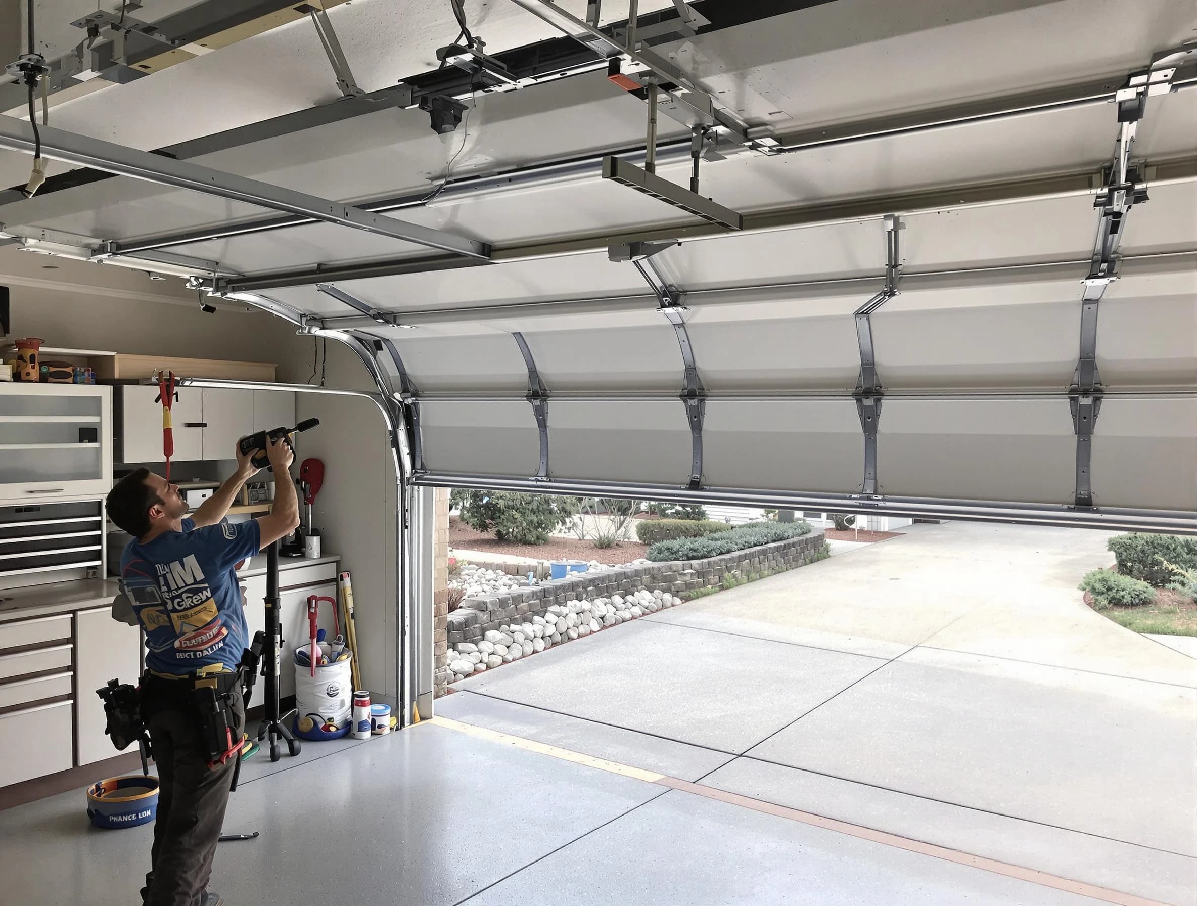 Garage door track repair service by West Jordan Garage Door Repair in West Jordan