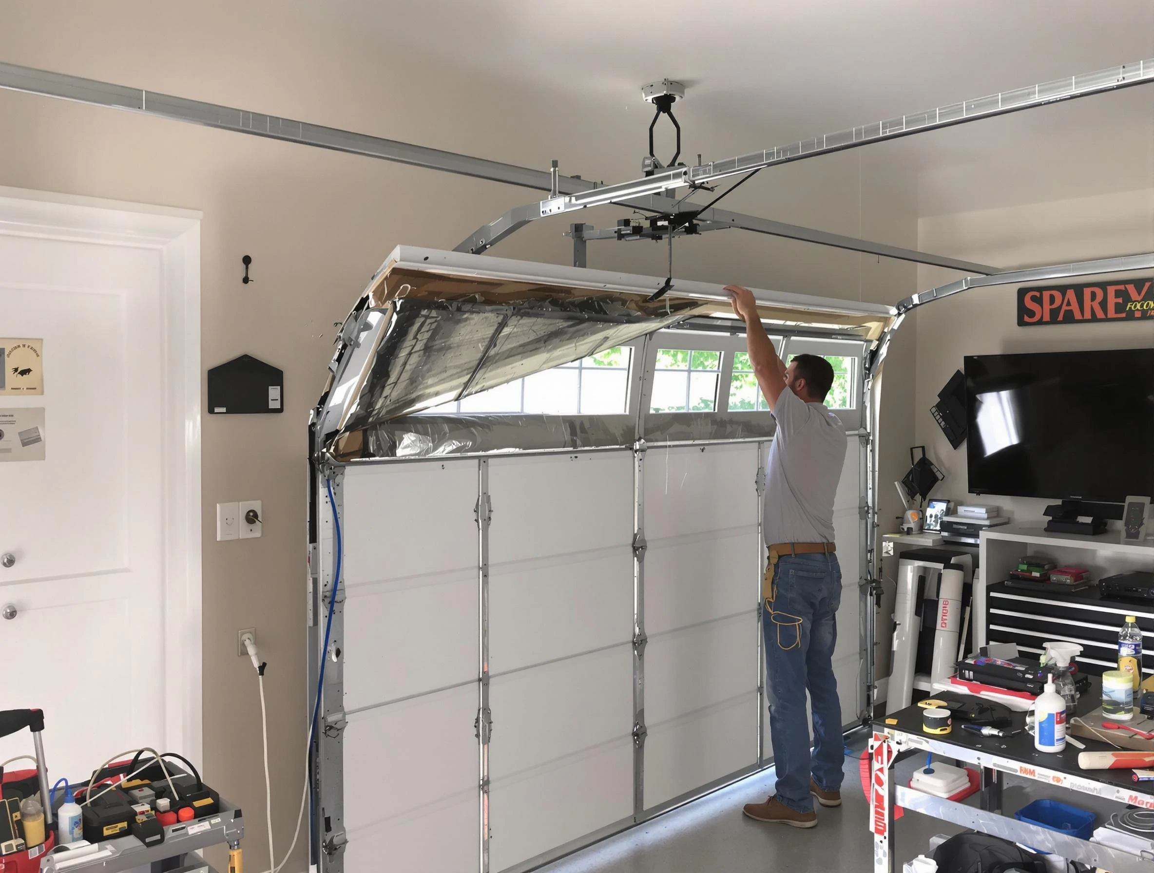 Garage door section replacement by West Jordan Garage Door Repair in West Jordan