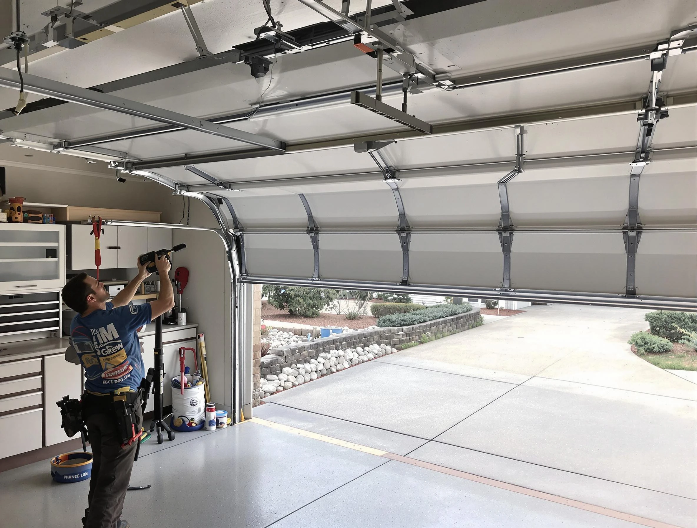 Garage door track repair service by West Jordan Garage Door Repair in West Jordan